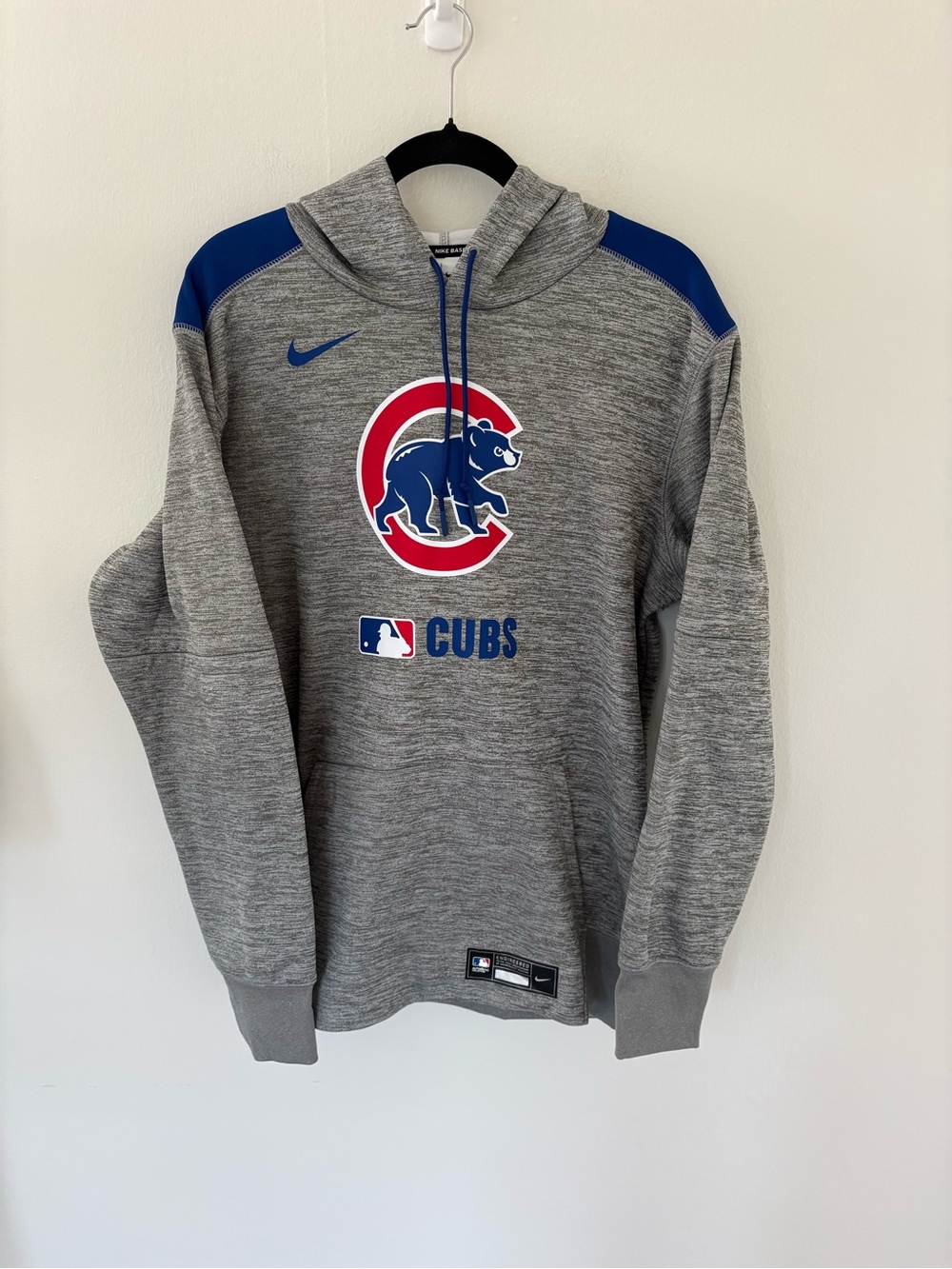 Nike Gray & Blue Chicago Cubs Pullover Hoodie